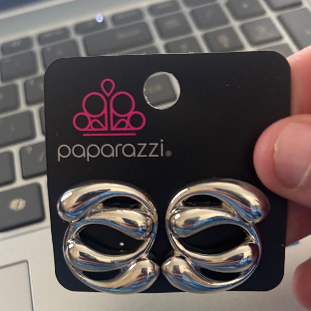 Paparazzi Bold Silver Earrings